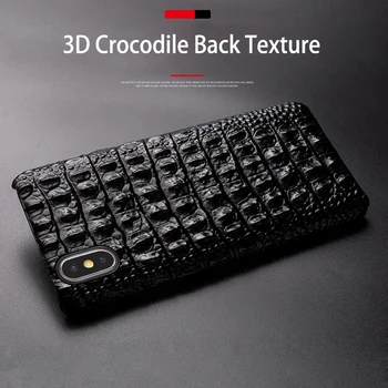 Prírodná koža mobilný telefón puzdro pre Apple iPhone 7 8 Plus X Xs Max XR 11 Pro Max Myl-18k Luxusné krokodíla Zrna