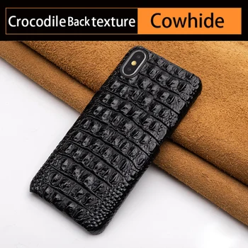 Prírodná koža mobilný telefón puzdro pre Apple iPhone 7 8 Plus X Xs Max XR 11 Pro Max Myl-18k Luxusné krokodíla Zrna