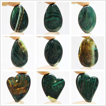 Prírodná Zelená Modrá Dračie Žily Agates Viacerých Tvar Prívesok Kameň Guľôčok pre Šperky, Takže 1Pcs malebných Kamenných Perličiek
