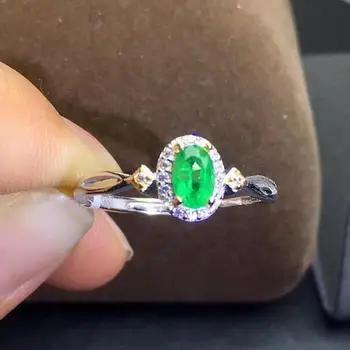 Prírodné A Originálny Svadobný Prsteň emerald krúžok 925 sterling silver Jemné šperky Pre mužov alebo ženy