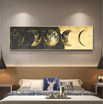 Prírodné Abstraktné Umenie Mesiac Eclipse Maľovanie na Plátno na Stenu Umenie Plagátu a Vytlačí Cuadros obrazov na Stenu pre Obývacia Izba Domova