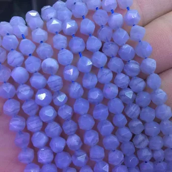 Prírodné Brazília modrá čipky chalcedony guľôčky z prírodného kameňa korálky DIY voľné korálky pre šperky, takže strand 15