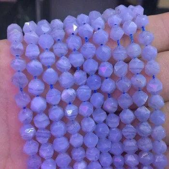 Prírodné Brazília modrá čipky chalcedony guľôčky z prírodného kameňa korálky DIY voľné korálky pre šperky, takže strand 15