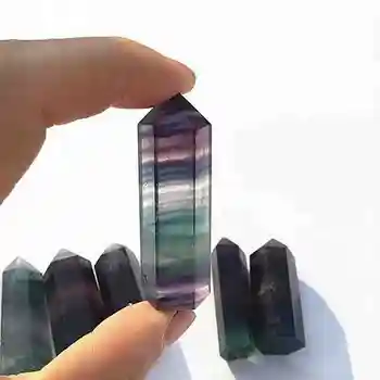 Prírodné Farebné Fluorite Crystal Prútik Bod Liečivý Kameň 1Pcs