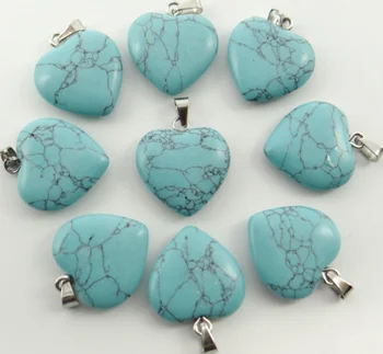 Prírodné kamene tigrie oko Turquoises aventurine Kremeň srdce prívesky pre diy Šperky, Náhrdelníky, takže Accessories12PCS P4