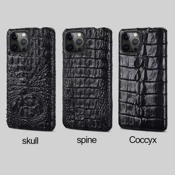 Prírodné Krokodílej Kože Telefón puzdro pre iPhone 12 Pro Max 12 Mini 11 Pro Max SE 2020 X XS Max XR 6 7 8 Plus Luxusné Kryt