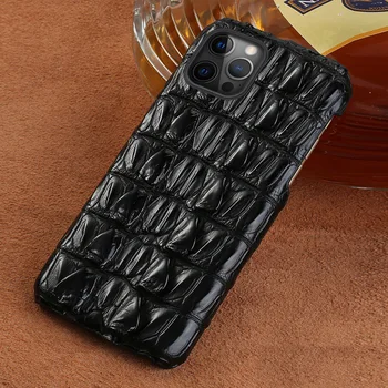 Prírodné Krokodílej Kože Telefón puzdro pre iPhone 12 Pro Max 12 Mini 11 Pro Max SE 2020 X XS Max XR 6 7 8 Plus Luxusné Kryt