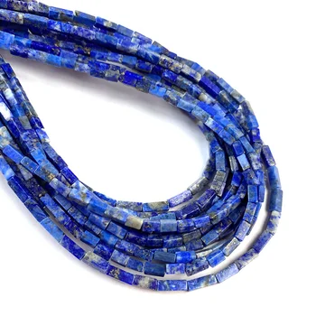 Prírodné Lapis Lazuli Korálky Obdĺžnik Klenot Kameň Voľné Korálky pre Šperky, Takže DIY Náhrdelník Náramok Príslušenstvo Veľkosť 2x2x4mm