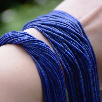 Prírodné Lapis Lazuli Malé trubičky, Korálky, 1mm,2mm Ručne Rezané, Otvor Veľkosti 0,5 mm,Prirodzené Farby