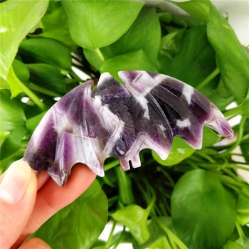 Prírodné Sen Amethyst Purple Kremeň Ručne Vyrezávané Bat Krásy Remesiel Dekoračné Darčeky