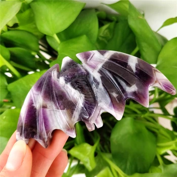 Prírodné Sen Amethyst Purple Kremeň Ručne Vyrezávané Bat Krásy Remesiel Dekoračné Darčeky