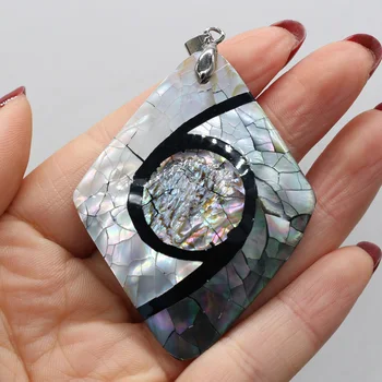Prírodné Shell Prívesok perleť Charms Prívesky Geometrie Pre Šperky, Takže DIY Náušnice Náhrdelník Ženy Darček Veľkosť 47x60mm
