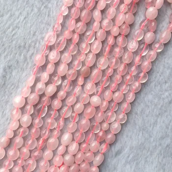 Prírodné Skutočné Crystal Clear Pink Rose Quartz Nugget voľnej Forme Filé Nepravidelný Kamienkové Korálky 6-8 mm 15