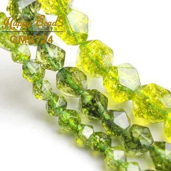 Prírodné Tvárou Zelená Peridot Kameň Korálky Gem Vysoko Kvalitné Voľné Dištančné Guľôčok Pre Šperky, Takže DIY Náramok 15