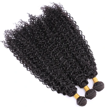 Prírodné čierne kinky afro kučeravé vlasy, vysoká teplota tissage vlákna syntetické predlžovanie vlasov vlasy väzba