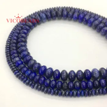 Prírodný Kameň Lapis Lazuli Dištančné Rondelle Okrúhle Korálky Pre Šperky, Takže DIY Náramok Náhrdelník