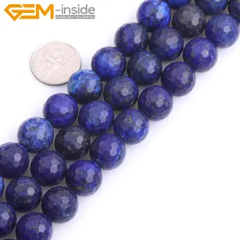 Prírodný Kameň Modrý Lapiz Lazuli Tvárou Kolo Dištančné Korálky Pre Šperky, Takže Strand 15 palcov Semi precious perličiek na náramok urob si sám