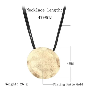 Prírodný Štýl Prívesok Náhrdelník Módne 2016 Jedinečný Dizajn, Farba Gold Black Vosk Lano Ručné Vintage Šperky Pre Ženy