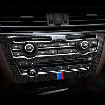 Príslušenstvo pre BMW X5 X6 F15 F16 Uhlíkových Vlákien Auto Vnútorné Radenia Klimatizácia CD Panel Dverí, lakťová opierka Dekoratívny Kryt Výbava