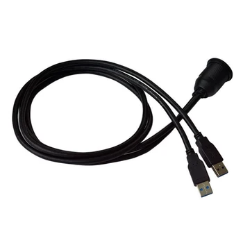 Prístrojovej dosky Kábel Dual 3,0 A Samec na USB Žena Rozšírenie Flush Nepremokavé 1m Vrchu Palubnej dosky Kábel Kábel pre Auto/Loď/Prívesu Nové