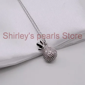 Prívesok náhrdelník, prírodná biela sladkovodné perly, zirkón rýdzeho striebra, perlový náhrdelník, žien strieborný náhrdelník