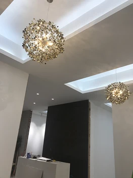 Prívesok Svetlo z nehrdzavejúcej ocele Tieni Jedáleň led prívesok lampy foyer moderné zlaté osvetlenie reštaurácii silver obývacia Zariadenia