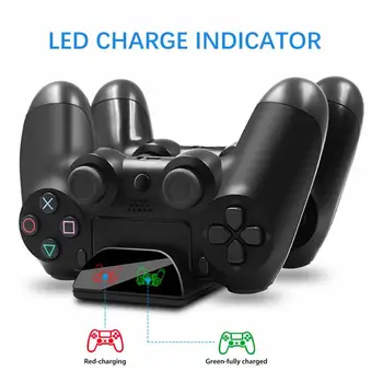 PS4 Nabíjačku Nabíjací Dok Stanica Dual USB S LED Indikátory Ovládač Gamepad Nabíjačka Pre Playstation 4/Slim/Pro Controller