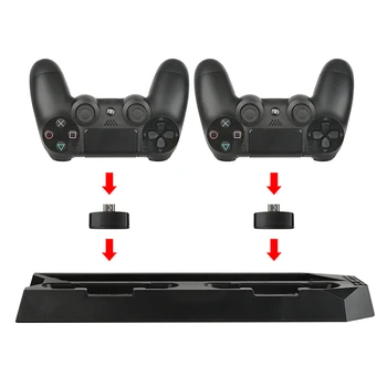 PS4 Slim Hra Vertikálneho Chladiaci Stojan, Chladič, Ventilátor s Dual Radič Nabíjačku Nabíjacej Stanice pre Sony Playstation 4 PS4 Slim