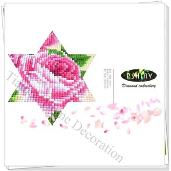 PSHINY 5D DIY Diamond výšivky ružový kvet olejomaľba obrázok Plné Námestie drahokamu Diamond Maľovanie nových prírastkov