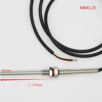 PT1000 SUS304 Teplotný Senzor G1/2 1/4 3/4 M8X1.25 M10X1.5 Závit M12X1 Sondy 1m PVC, 3-jadro Drôtu z Nehrdzavejúcej Steell