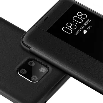 PU Kožené+Pevný obal Pre Huawei P40 Pro P20 P30 Mate 30 20 Lite 10 Pro P20 P30 Lite Zobraziť Okno Kože Flip Hybrid Smart Case