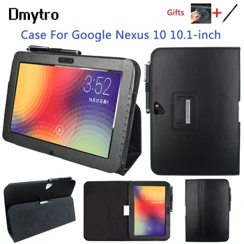 PU Kožený obal Pre Google Nexus 10 palcový tablet slim folio flip smart stand pokrytie prípad s sleep/wake Up + dva darčeky zadarmo