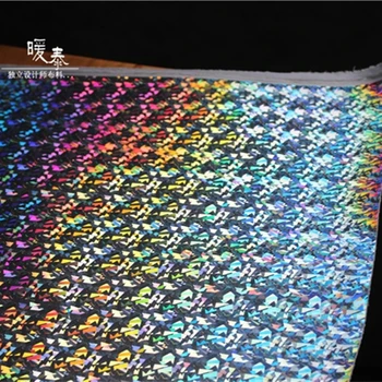 PU Syntetickej Kože, Textílie Laser Rainbow Reflexná Nepremokavá DIY Dekor Tašky Luky Fáze Šaty Remesiel COSplay Dizajnér Textílie
