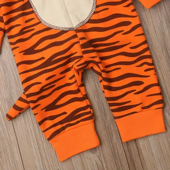 Pudcoco značky baby Novorodenca, Baby, Dievčatá, Chlapcov Cartoon Tiger Kapucňou Romper Jumpsuit Oblečenie, módne detské oblečenie v zime 1Pcs