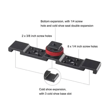 PULUZ 3 in1 Triple Hot Shoe Mount Adaptér Predĺženie Držiak Držiak na Mikrofón Vyplniť Svetla Stojan Na telefón/DSLR Fotoaparát, Príslušenstvo