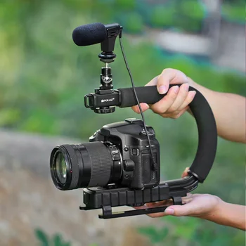 PULUZ U-Tvarované Kamera, Držiak na Prenosné Prenosné Video Rukoväť DV Držiak Stabilizátor Kit pre Všetky zrkadlovky a Domov DV Kamery