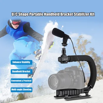 PULUZ U-Tvarované Kamera, Držiak na Prenosné Prenosné Video Rukoväť DV Držiak Stabilizátor Kit pre Všetky zrkadlovky a Domov DV Kamery