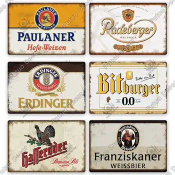 Putuo Dekor Nemecké Pivo Vintage Tin Znamení Kovu Prihlásiť Dekoratívne Plakety Stenu Decor Bar, Pub Muž Jaskyňa Obývacia Izba Domáce Dekorácie