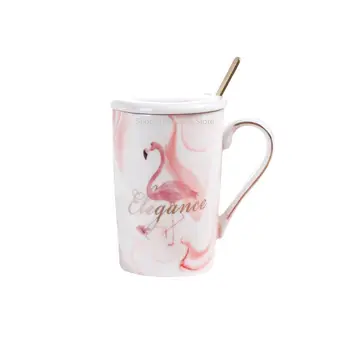 Pán Pani Flamingo Pár Pohár a Hrnček Darčeka Keramické Kávy Mramorový Vzor Domov Drinkware Milovníkov Svadby