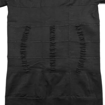 Pánske Bezšvové Priedušná bezbolestnú Liposukciu Brucha O-Krku-Krátke Rukávy Úsek T-Shirt Čierna Vesta Biela Farba