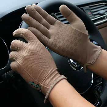 Pánske jarné letné tenké elastické krátke rukavice muž lete opaľovací krém plnú dlaň, dotykový vodičské rukavice R1241
