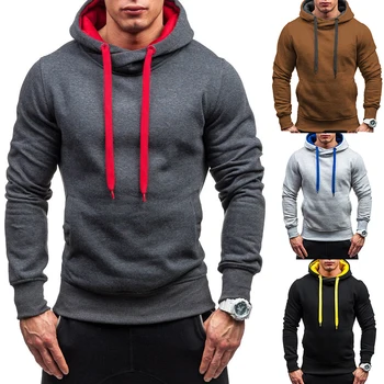 Pánske jesenné nový veľký kontrast farieb bežné hoodie kryt hlavu s kapucňou, Európskych a Amerických mužov hoodie