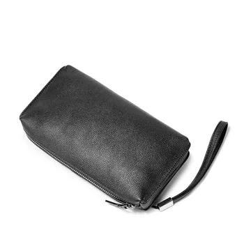 Pánske kabelky, pánske kožené mäkké kožené bežné kabelky, dlhé zip-up peňaženky, klasické kožené mobilný telefón tašky,doprava zdarma