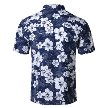 Pánske Letné Beach Havajské Košele 2020 Značky Krátky Rukáv Plus Veľkosť Kvetované Košele Mužov Bežné Dovolenku Dovolenku Oblečenie Camisas