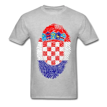 Pánske Módne Čierne Tričko Chorvátsku Vlajku Odtlačkov prstov T Shirt Pre Mužov Úžasné Hip Hop Deň Nezávislosti Tričko Na Predaj Najlepšie Tees