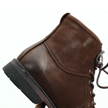 Pánske Originálne kožené Jazdecké topánky mužov retro krátke Chelsea boots British business voľný čas high-top topánky na jeseň zima cowhide