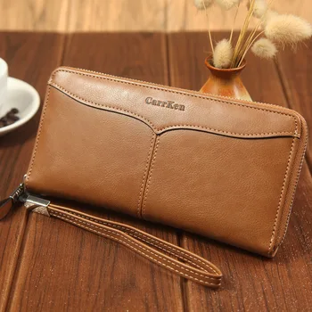 Pánske peňaženky business bežné veľká-kapacita spojka taška mäkké olej, vosk kožené multi-card mobile phone bag