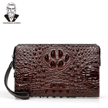 Pánske peňaženky, kožené originálne Alligator človeka spojka taška dizajnér Obchodné muž telefón, peňaženku cowhide carteras hombre billeteras