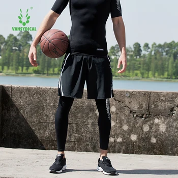 Pánske Vytlačené Systémom Kompresie Pančucháče Basketbal Školenia Nohavice Vansydical 2018 Muž na Bicykli Kulturistike Legíny