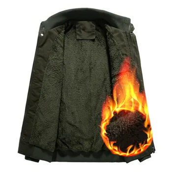 Pánske Zimné Fleece Teplé Bundy s Kapucňou Tepelnej Hrubé Outwear Kabát Muž Multi-vrecko Vojenská Bunda Parkas Hombre Plus Veľkosti 6XL